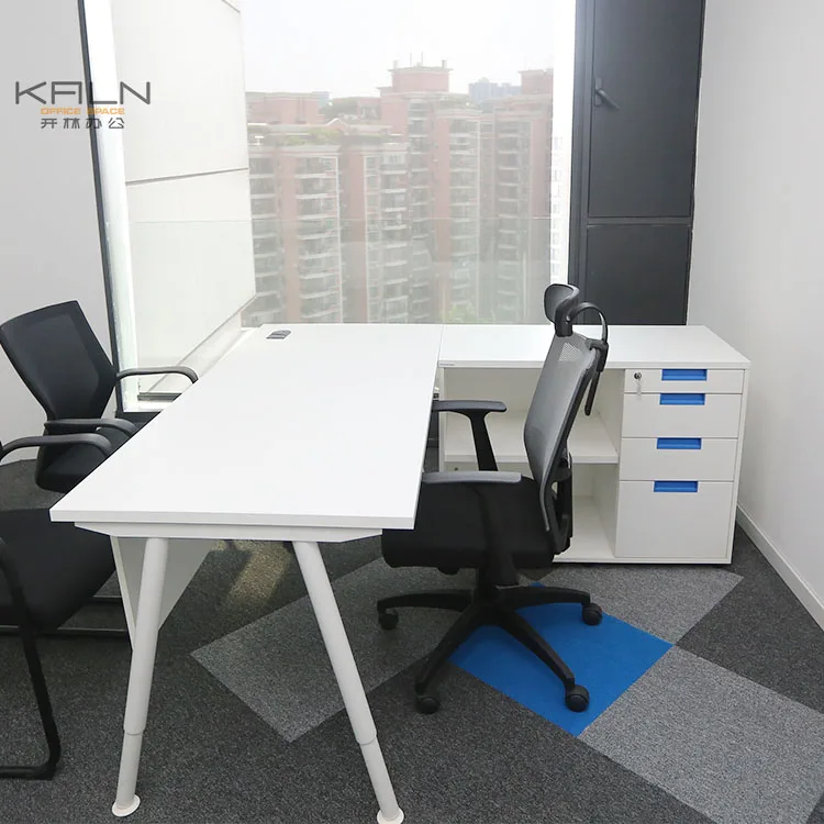 Hot selling good price modern solid wooden white executive office writing desk L shape office boss ceo manager table customized