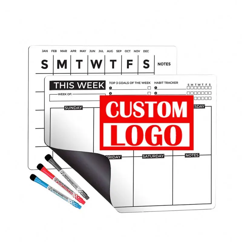 Vinyl Coated Waterproof CUSTOM Made Magnetic Weekly Child Planner Magnetic Calendar Planner