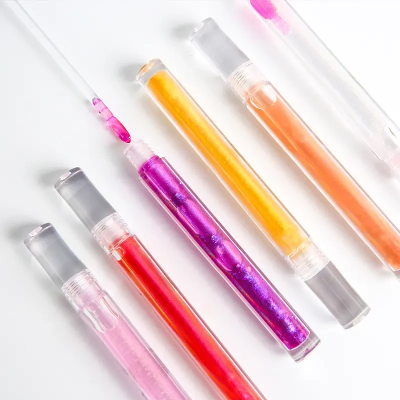 DIY Your logo Trendy Pre Made Quality Manufacturer Fruit Flavor Thick Base High Pigmented Red Black Purple Clear Pink Lipgloss