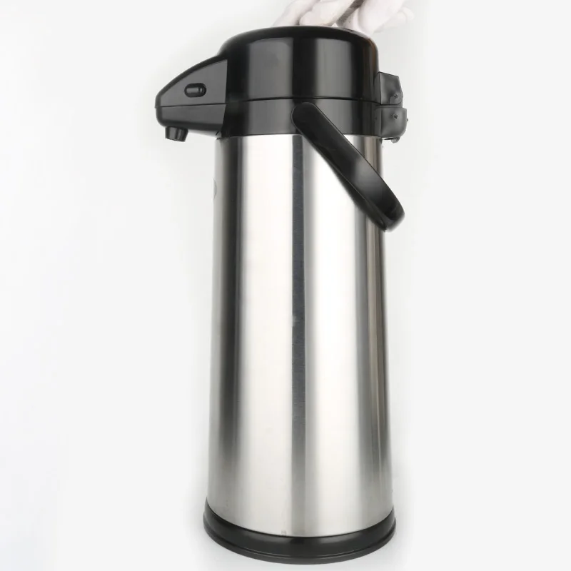 2200ML hot cold water coffee air pump thermos glass refill stainless steel airpot termos acero inoxidable