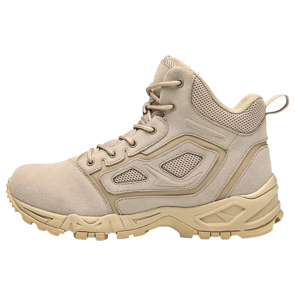 XINXING Custom Low Cut Brown Tactical Desert Boots Cow Split Leather Work Steel Toe Safety Shoes for Men