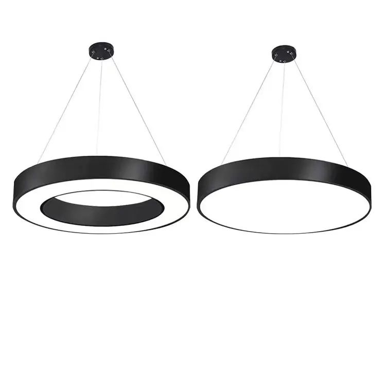 Modern Rings Pendant Lamp 85~265v Black housing hanging light Ceiling Lighting led circle chandelier Round Pendant Lights