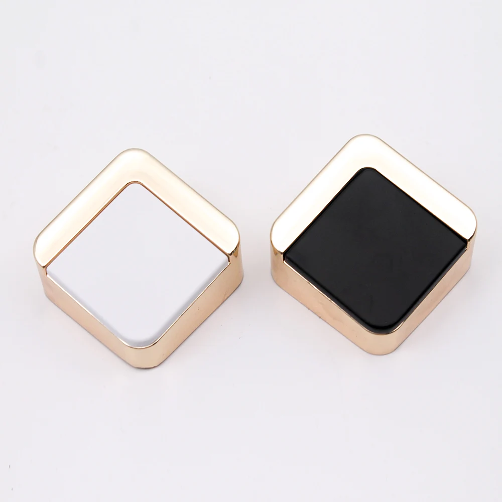 Custom cabinet handle rose gold square tube furniture drawer handle black pull cabinet knob