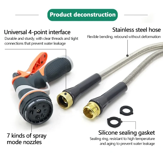 Factory Price Non-Slip Surface Durable Experts Recommend Stainless Steel Garden Hose