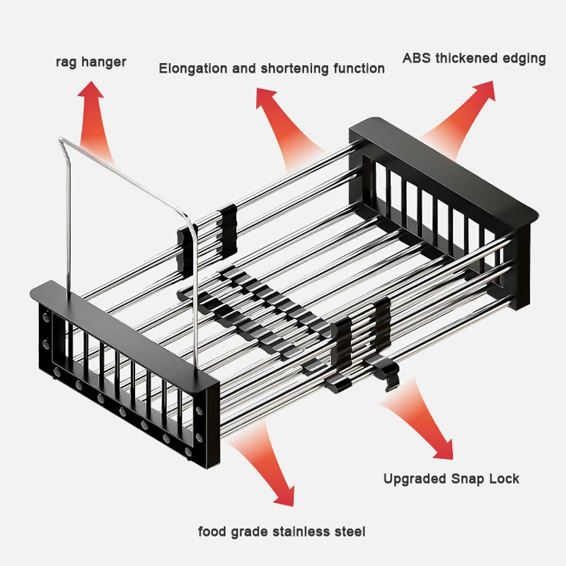 Drainer Shelf Drain Tray Folding Sink Organizer Storage Home Kitchen Accessories Bathroom Supplies Foldable Dish Drying Rack