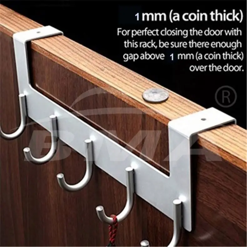 heavy duty steel kids cloth hanging kitchen over the door 5 hooks hanger over door hook