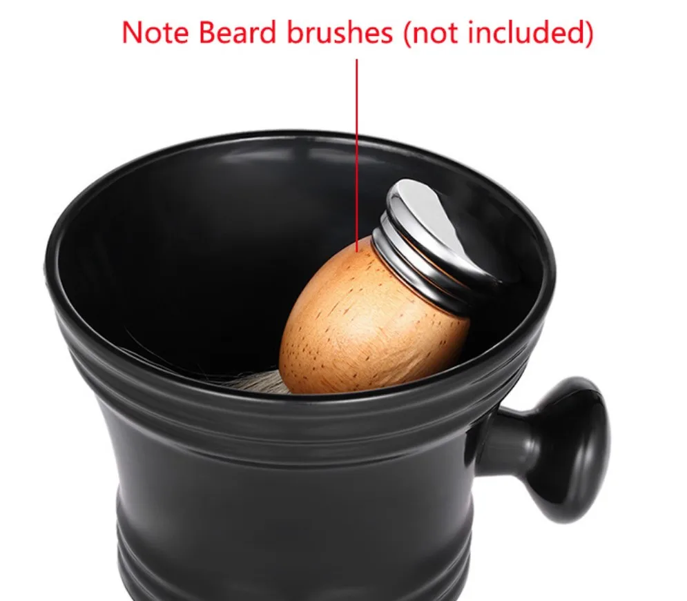 Джентльменская керамическая чаша для бритья с ручкой. Усовершенствуйте бритье с помощью лучшей чашки и хорошей кисти для бритья.