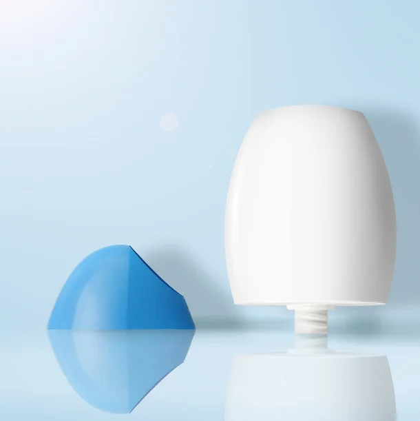 PE material egg shape oval shape 70ml squeeze sunscreen cream serum bottle