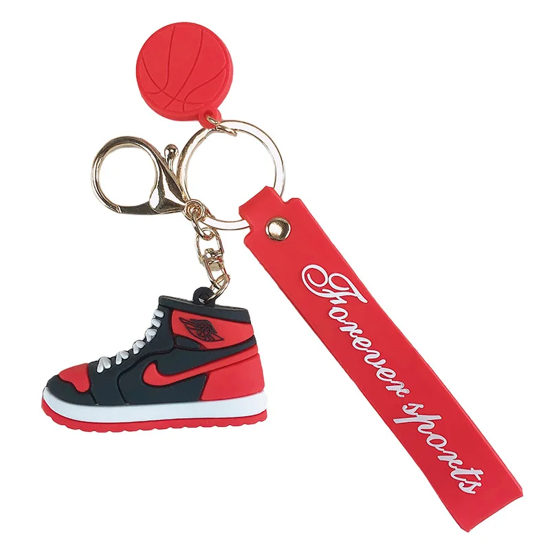 New fashion Wholesale Factory Price Shoe Keychain Charms,Rubber 3d Mini Jordan Sneaker Key Chain With Custom Box
