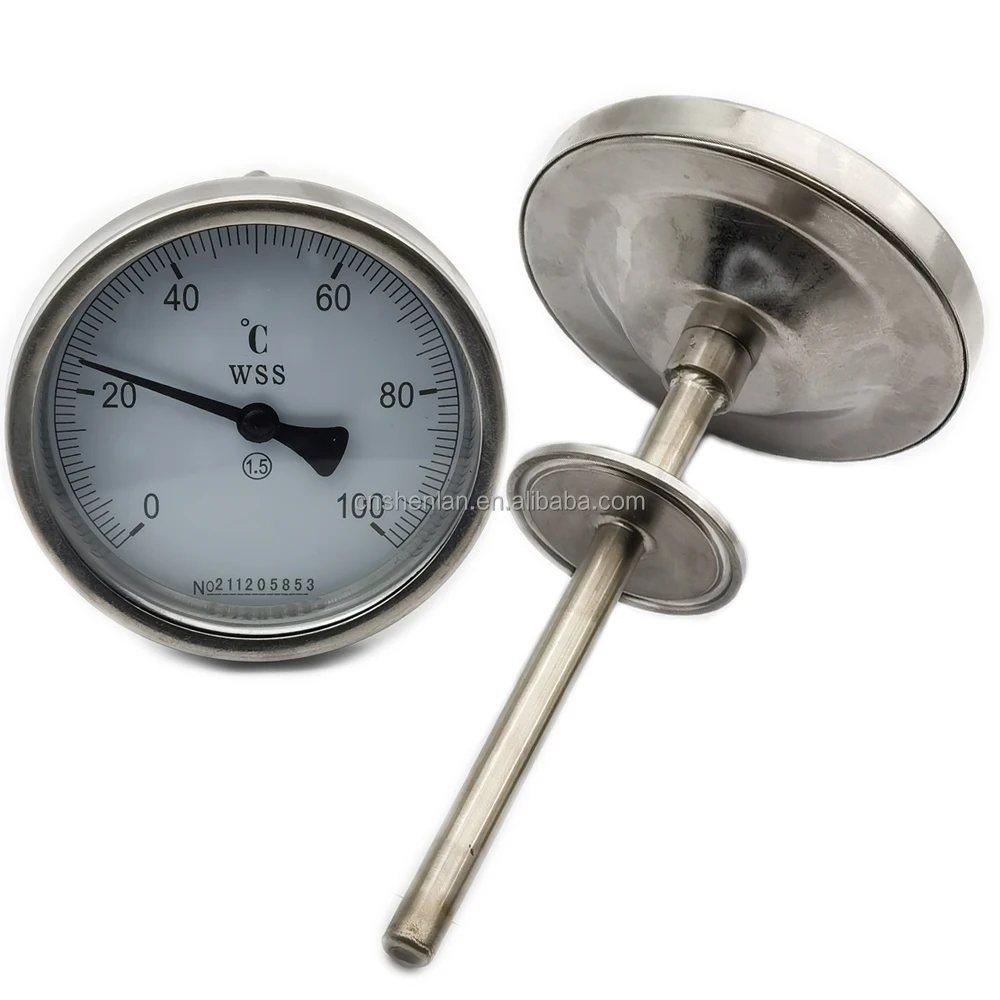 Industrial Temperature Gauge 100mm dial WSS Radial Bimetal Thermometer