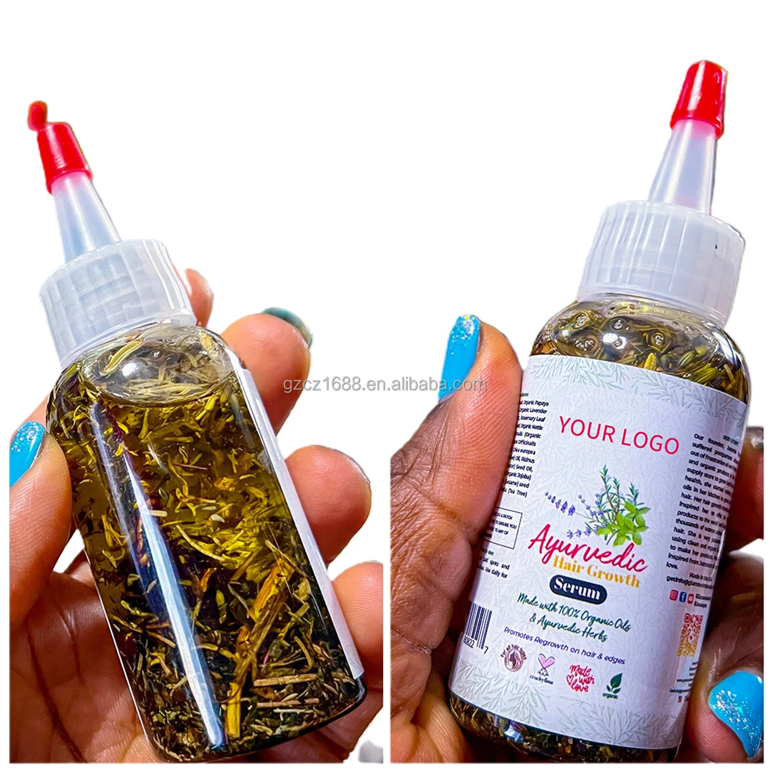 Amazon Organic Ayurvedic Herbs Extract Afro women 4c Private Label hair growth oil serum for hair fast growth