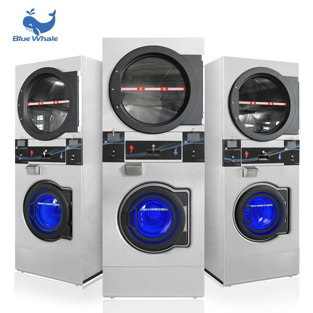 Cheap Stacked Washer Dryer Touch Screen High Quality Washing Machine  for Laundry Shop