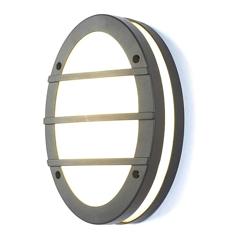 aluminum material oval shape E27 LED 24W outdoor wall lamp surfaced mounted bulkhead led wall light