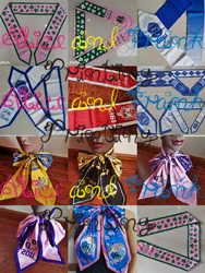 Высококачественный двухсторонний розовый и зеленый палантин/галстук-бабочка с принтом на заказ