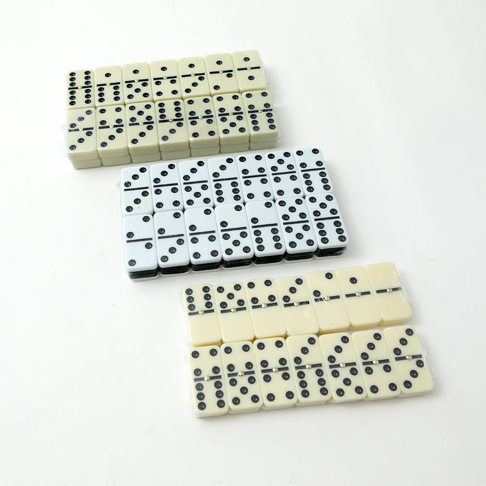 Wholesale Custom Color Double Six Domino Set Bulk Acrylic Plastic Craft Adult Entertainment Toys Featuring Convenient Box