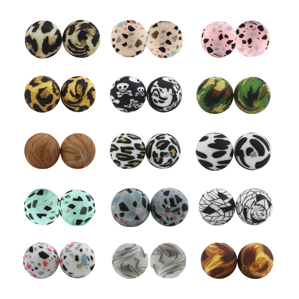 10mm 12mm 15mm 20mm Wholesale 100% Food Grade BPA Free Approved Custom Round Teething Soft Silicone Baby Teether Loose Beads