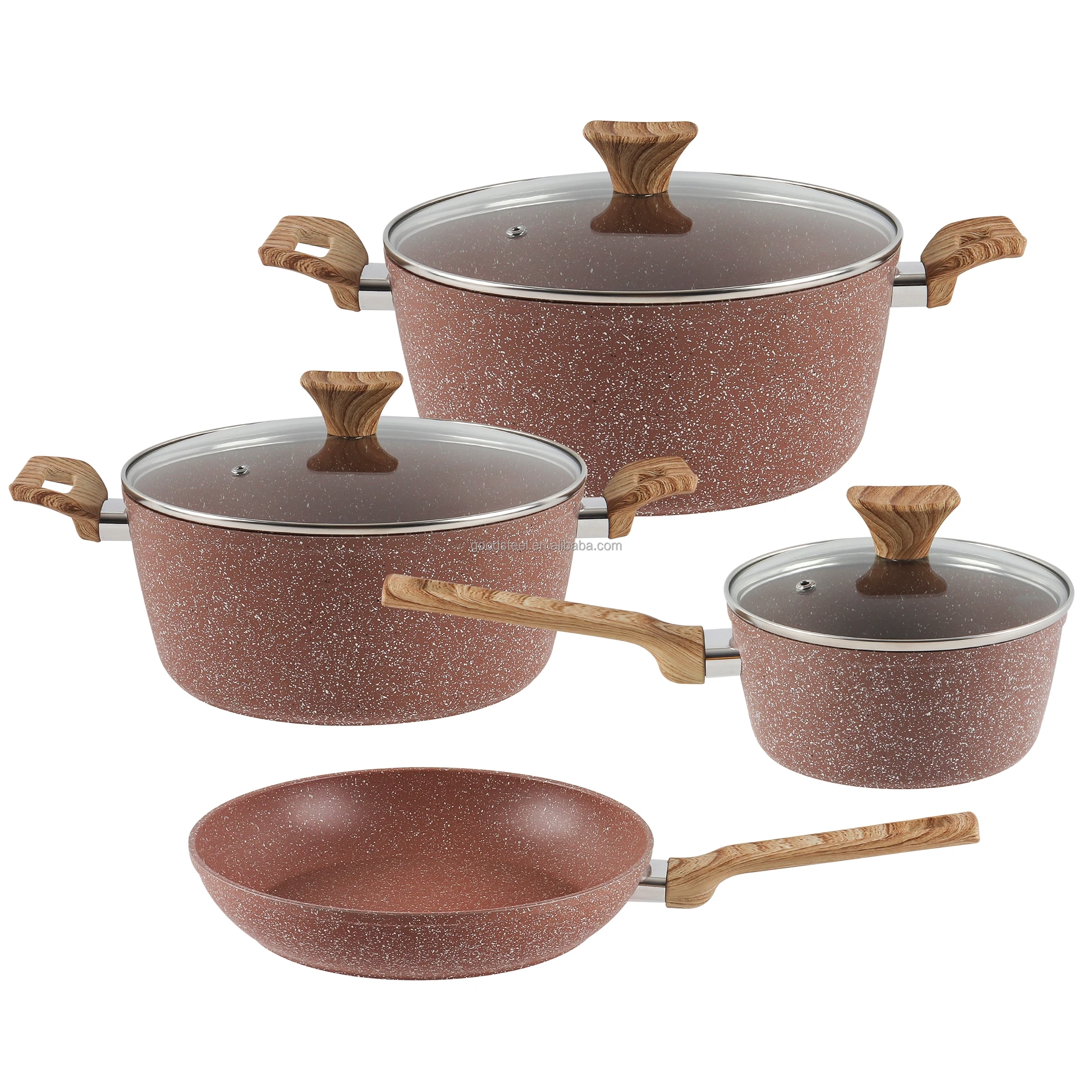 KSA Casserole Pot Cookware Sets granite Aluminum Cookware Set marble non stick Pots And Pans Cookware Sets