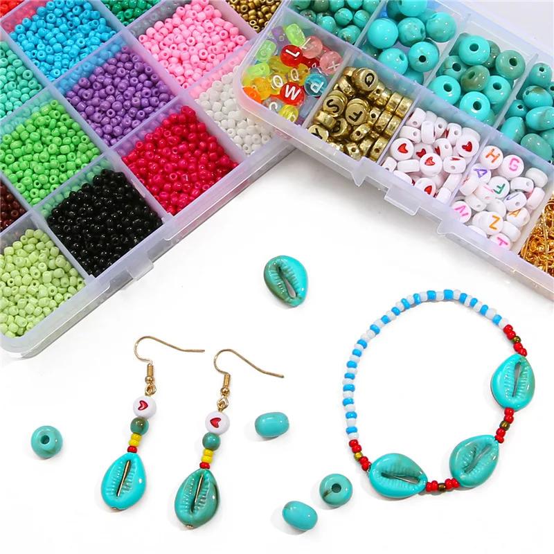 DIY Beads & Accessories Seed Beads Earrings Bracelets Turquoise Stone Beads Jewelry Making Kit
