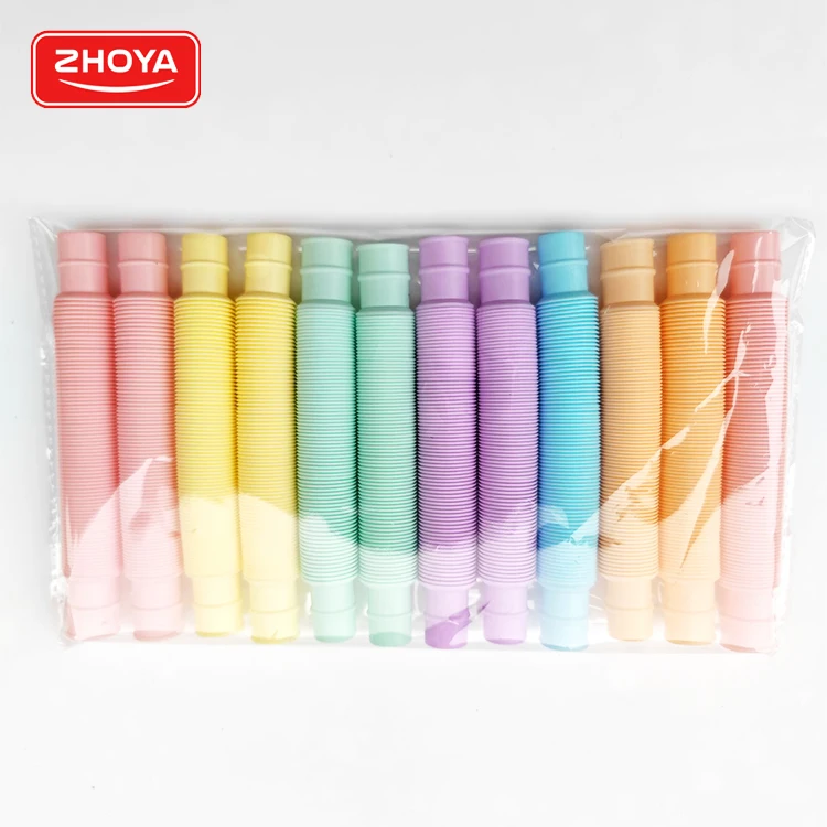 Amazon Hot Sale Funny Colorful Plastic Pop Fidget Tube Toys Sensory Pipe Pop Tubes Fidget Tube Telescopic Toys