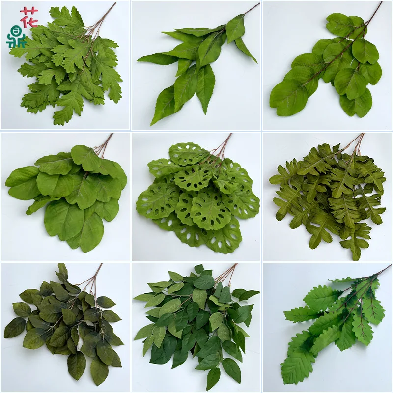 Direct Factory Sale High Quality Dark Green Silk Flowers Arrangement for Wedding and Christmas Forest Style Events