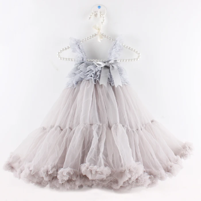 New arrival lovely dusty rose wholesale chiffon princess dress baby girl dresses