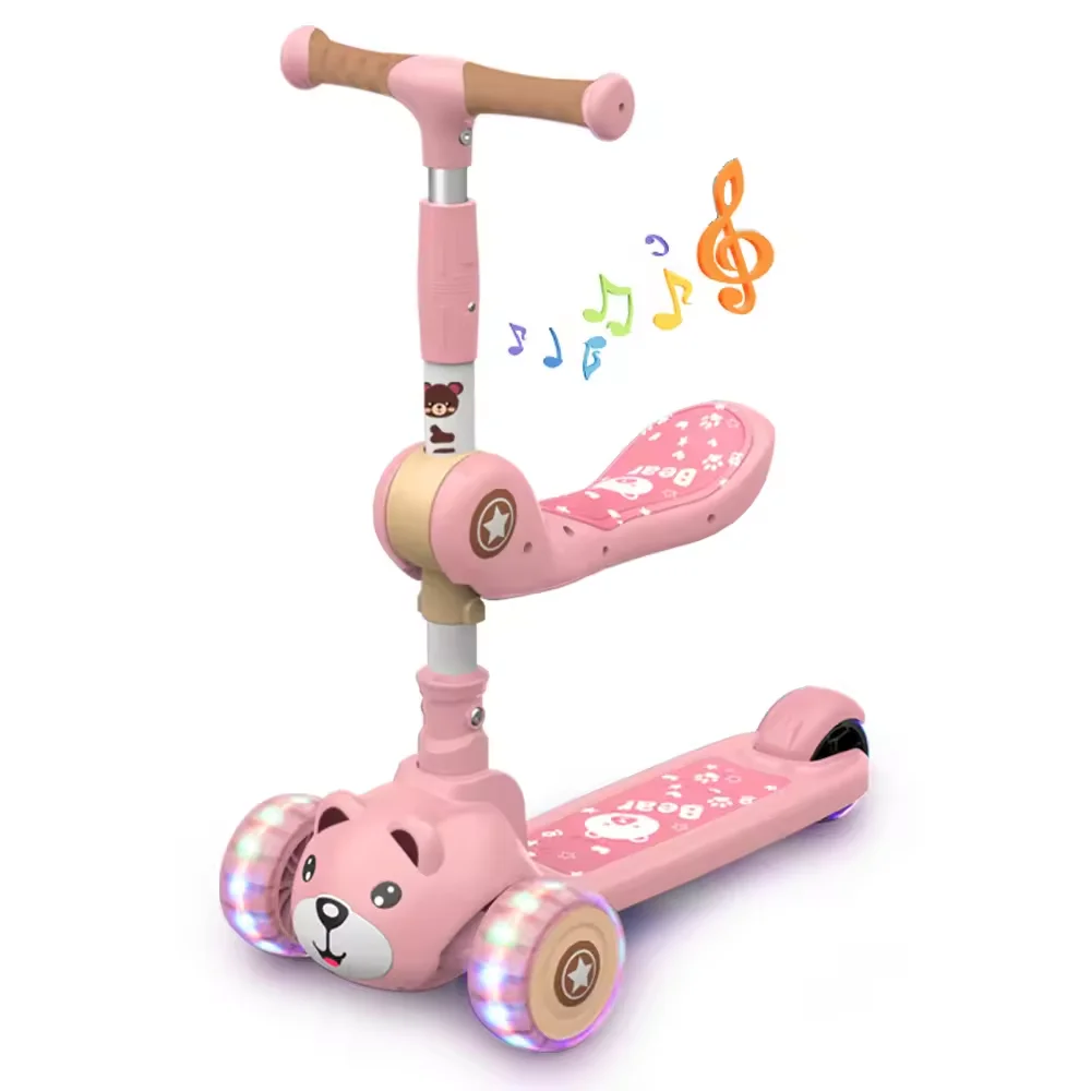 Hot Selling Luggage Scooter Kids Pulled Wheel Kick Toy Scooter Baby Adjustable Children Foot Scooter Or 2-8 Year Kids