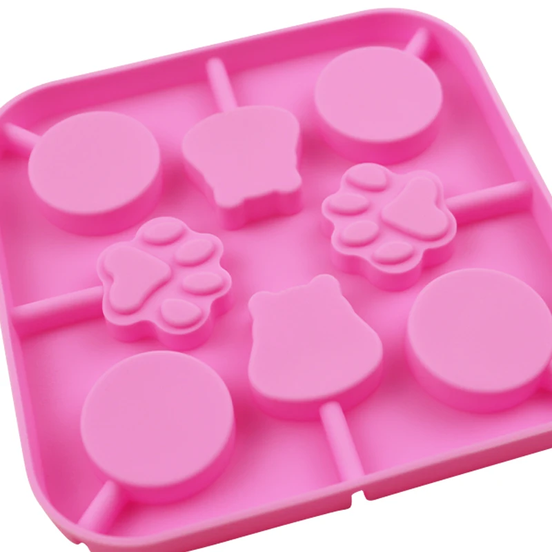 289 factory free sample lollipop mold hard candy silicone hard candy lollipop molds 8 hole feet and bear head shape resin mold