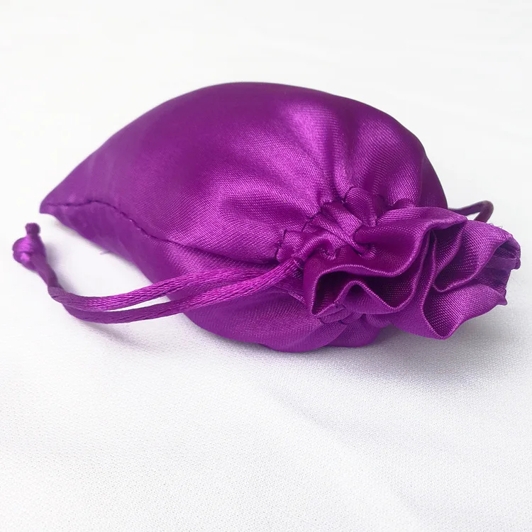 Satin drawstring bag custom logo satin wig bags with satin human weave hair gift storage bundle bag