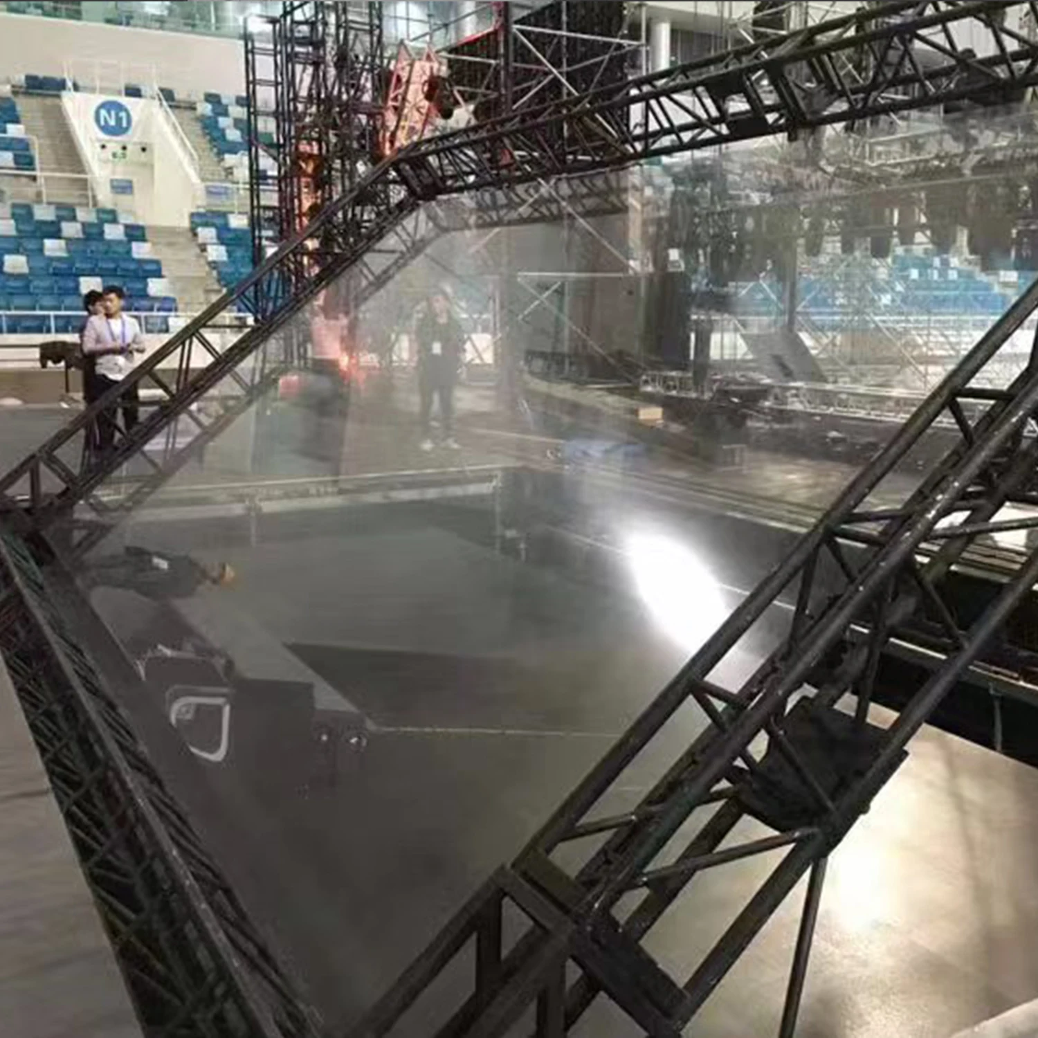 customized stage 45 degree pyramid transparent holographic projection screen film