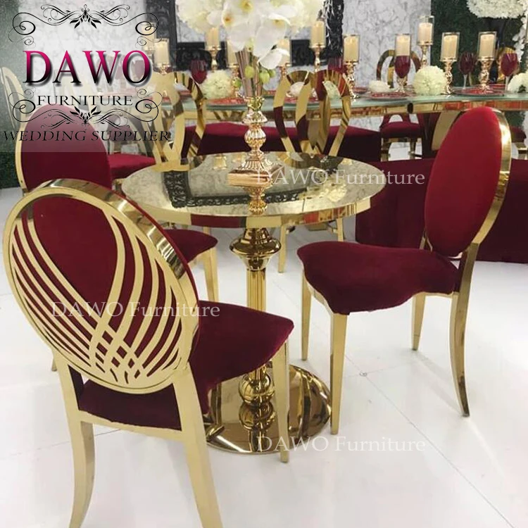 top grade  leather seat event royal gold wedding chairs for sale