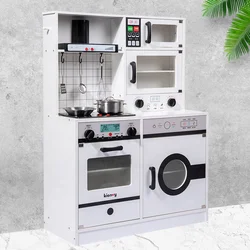 kienvy Hot Selling kids Pretend Cooking toys Role Play Set Kid Wooden Kitchen Toy With Sounds Light For Girls