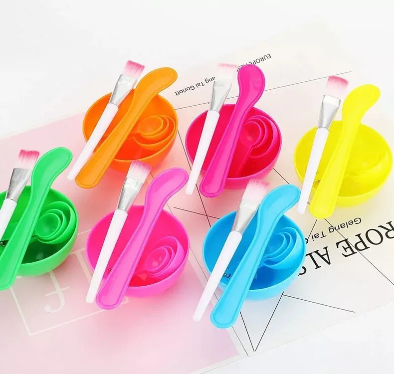  6 шт. DIY маска чаша для смешивания кисти макияжа Набор инструментов 4 In1 красоты по уходу за кожей с нанесенные кистью разные перемешать шпатель палка мерная ложка комплект