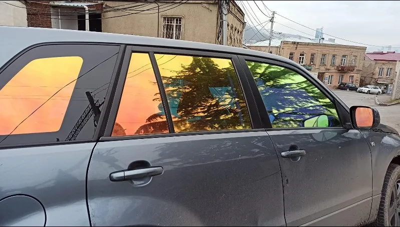 40in * 100ft roll sunset red chameleon car window tint film color changing privacy windscreen film with good shrink