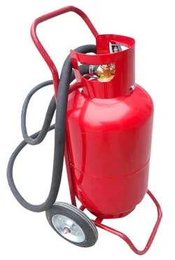 Safety Life wheeled trolley carbon steel with chromed CE valve abc 50kg dry powder fire extinguisher