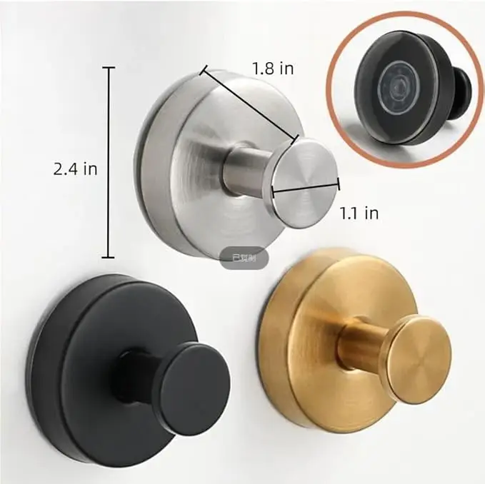 Hold No-Drill Hooks 2024 New Stainless Steel Waterproof Suction Cup Hooks Suction Cup Hooks for Shower Bathroom Hanging Towels