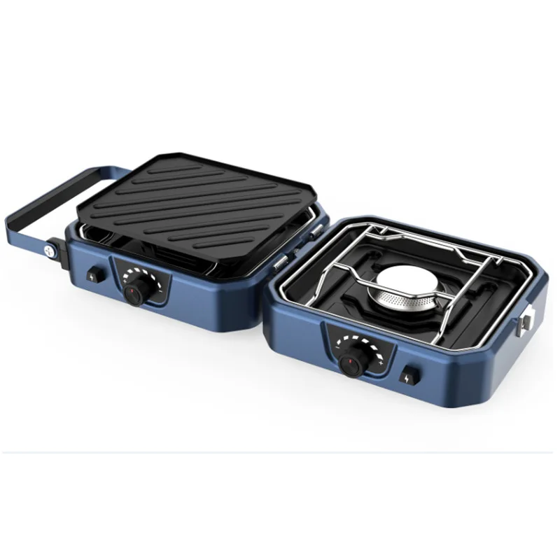 2 Burner Propane Camping Stove  Grill 16000 BTU Foldable Camp Stove Two Adjustable Burners Outdoor Travel Portable BBQ Stove