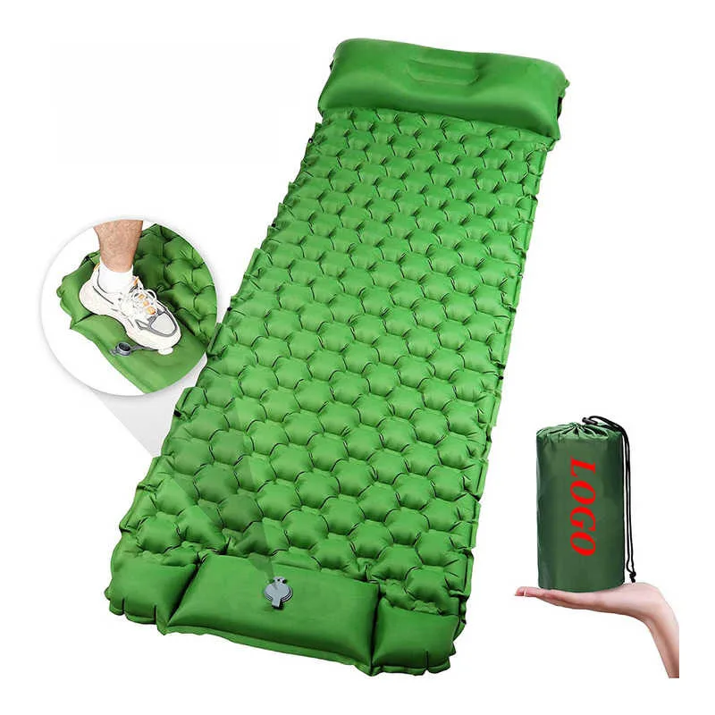 Aji Thickened Version Foldable Double Mat Custom Camping Sleeping Bed Mattress Self Air Inflatable Mattresses