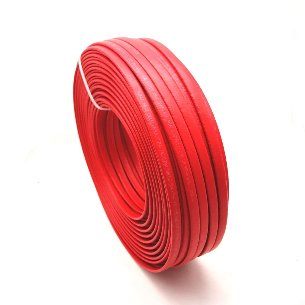 Minco Heat Wholesale14mm Self Regulating Heating Cable Snow Melting Pipe Anti-Freeze Protection Roof Deicing Warm Wire