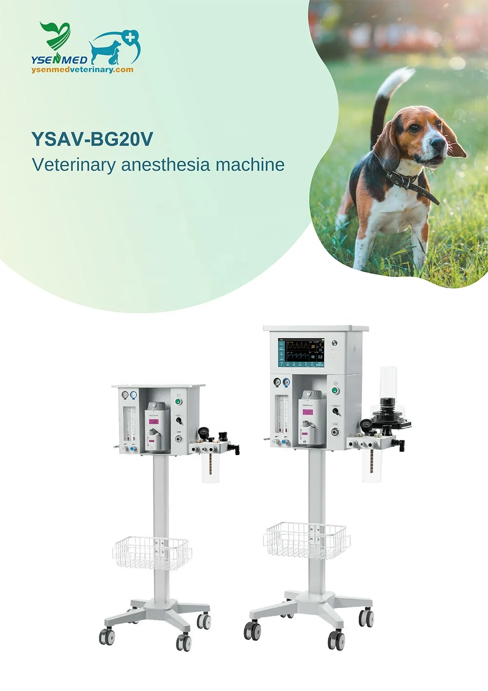 YSAV-BG20V Ysenmed veterinary equipment anesthesia machine mobile portable small animals vet anesthesia trolly anesthesia vet