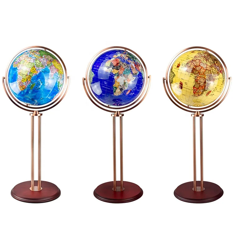 Seeball 42 cm Four-column vertical universal red bronze globe for Popular Science Education and Decorative Craft Gifts