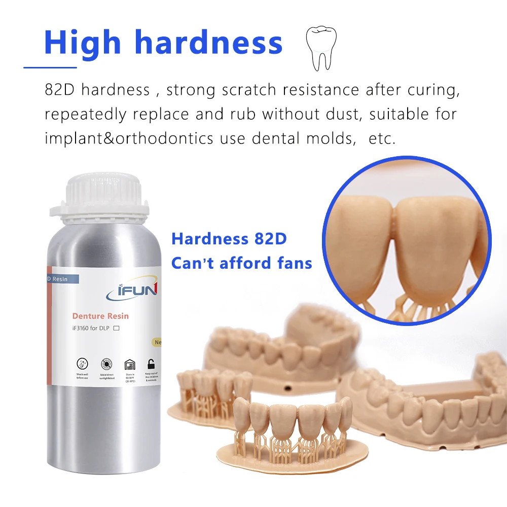 IFUN Dental Mold Resin iF3160 ivory color for lcd dlp Printer HiTemp Hi-rigid  Resistance 405nm UV Cure Rapid 3D Printing