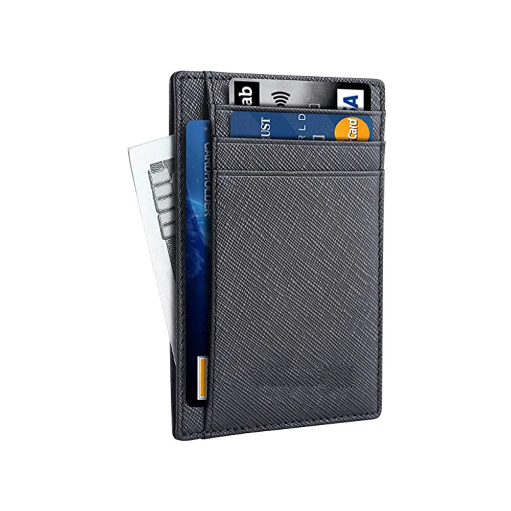 Hot-selling High Quality Custom Promotional RFID Function Saffiano Genuine Leather Credit Card Holder