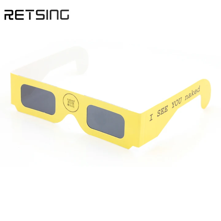 Custom Printing Paper Disposable Cinema Anaglyph Linear Polarized 3D Glasses For Movies