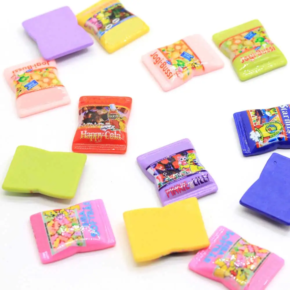 Лидер продаж, разнообразные каучуковые конфеты, кабошон с плоской задней поверхностью, талисманы из смолы, слаймы с плоской задней поверхностью, Мультяшные сладкие конфеты, поделки своими руками