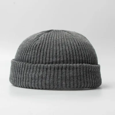 Brimless Disherman Docker Beanie, Wholesale Custom Unisex Knit Fisherman Skull Watch Cap Short Cuff Docker Trawler Beanie Hat