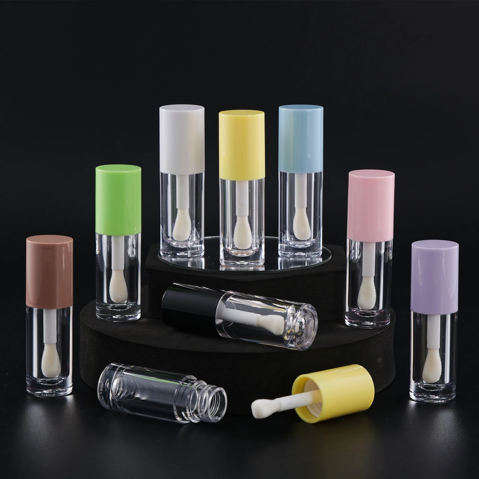 Wholesale Hot Customization 6ml Cylinder Lip Gloss Container Large Size Custom logo lip oil tubes eco friendly empty big brush