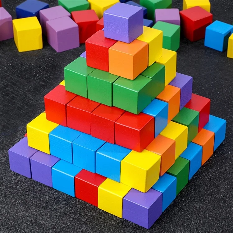 2.5cm colored wood blocks kids educational toys colored wooden building blocks wood colored cube