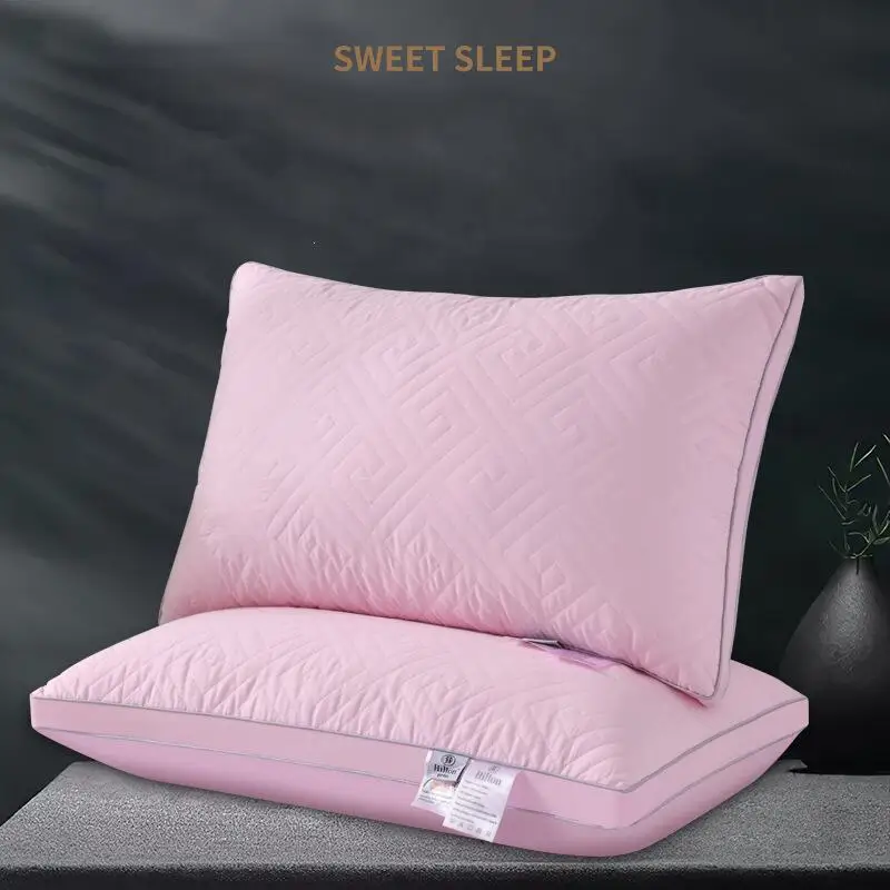 Custom Super Soft Healthy Sleep Microfiber Polyester 5 Star hotel 48x74 Pillow Hilton Hilton Pillow With Double Line