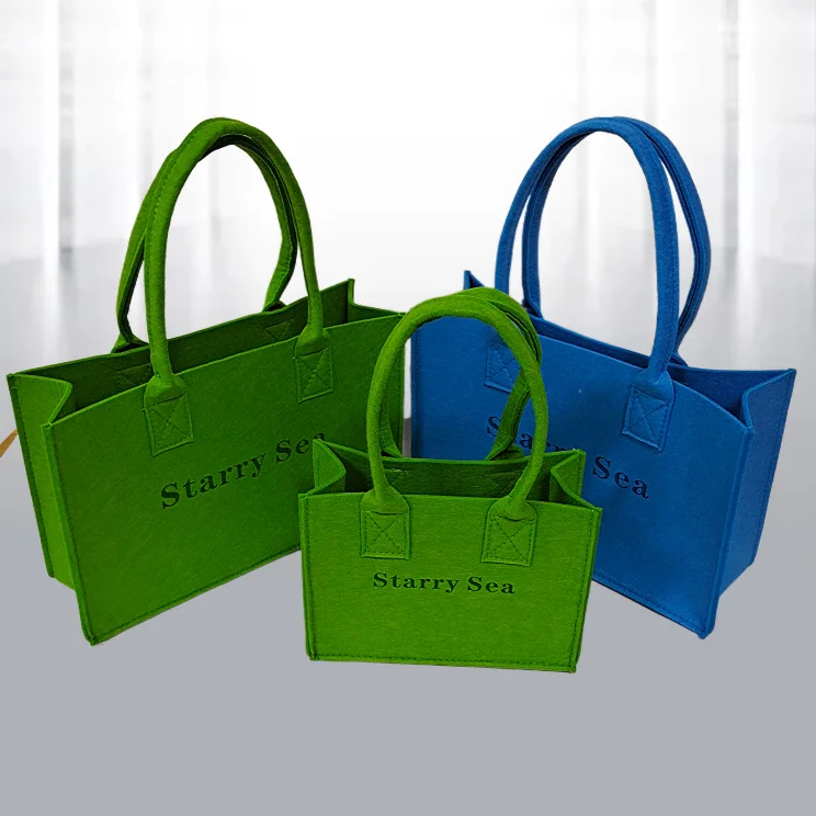 RU Fashion felt bag customization with minimalist letters Tote bag thickened with hand gift felt handbag customization