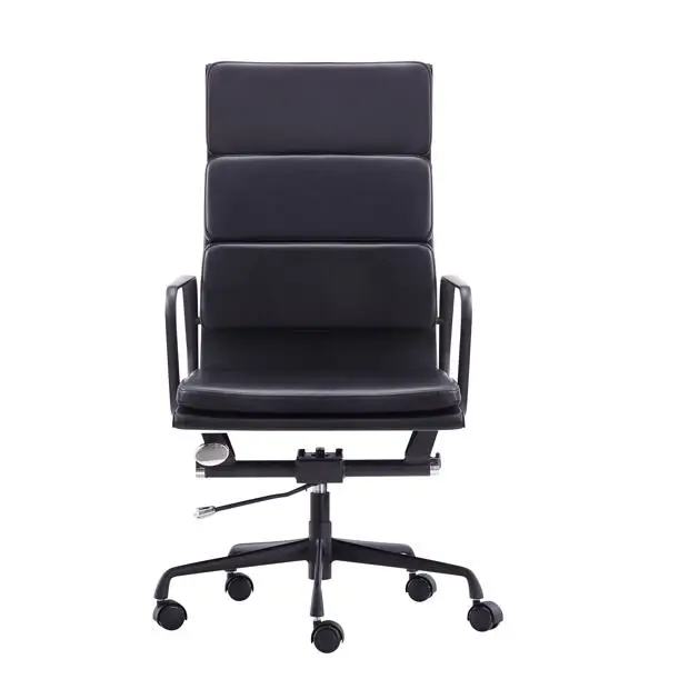 High Back Aluminum Matte Design PU Leather Manager Swivel Office Chair For Sales
